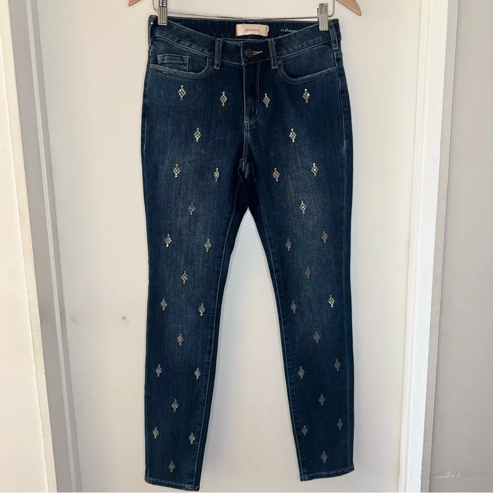 Sundance Primrose sequin embellished skinny Denim jeans Women’s 26 - Picture 1 of 8